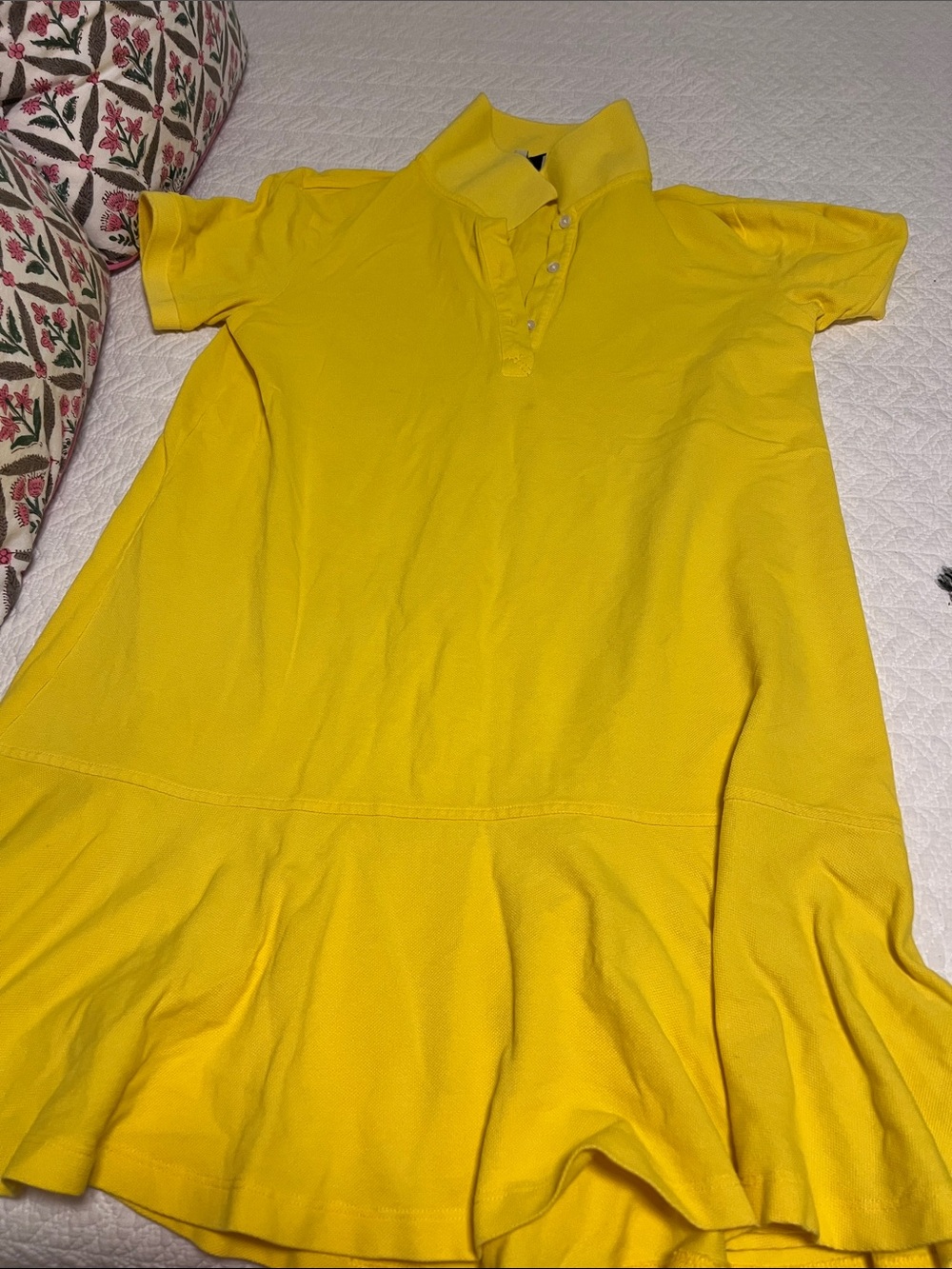 Tuckernuck Yellow Short-Sleeve Polo Dress - Casual Women's Dress M